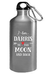 I Love Darris To The Moon And Back Cool Gift For Her - Water Bottle