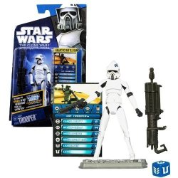 Hasbro Year 2010 Star Wars The Clone Wars Galactic Battle Game Series 4 Inch Tall Action Figure - CW18 Arf Trooper With Blaster Pistol
