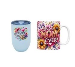 Stainless Steel Travel Tumbler And Ceramic Mug Set For Mothers