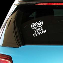 Pressfans - Peace Love Lyre Player Music Car Laptop Sticker Decal