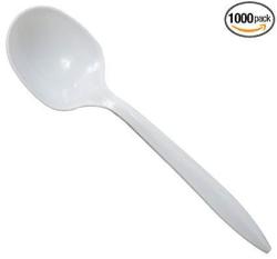 Daxwell Medium Weight Polypropylene 5.5" Soup Spoon Individually Wrapped White Recyclable Case Of 1 000