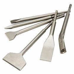 CO-Z Sds Plus Hammer Drill Chisel Set Rotary Hammer Sds Bits Set 6PCS Including Tile Chisel Gouge Chisel Wide Chisel X 2 Flat Chisel Point Chisel.