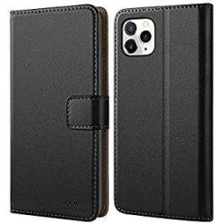 HOOMIL Case Compatible Iphone 11 Pro Max Premium Pu-leather Flip Wallet Phone Case Black