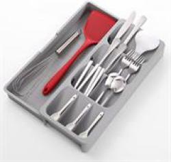 Cutlery 9 Compartments Drawer Organizer Colour Grey - A Revolutionary Way To Store Your Cutlery. The Ideal Solution For Those Short On Kitchen