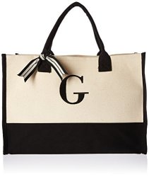 Mud Pie Initial Canvas Tote Bags G Prices | Shop Deals Online | PriceCheck