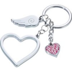 Keyring With 3 Charms Love Is In The Air Silver Colour
