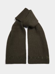 Men&apos S Ribbed Embroidered Fatigue Scarf
