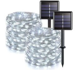 Fairy Lights Solar LED Outdoor String Light Christmas White Light - 10M X2