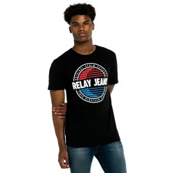 Rj Globe Slogan Graphic T-Shirt Black