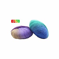 6PCS Fancy Rainbow Yarn For Knitting Chunky Hand Woven Knitting Scores 100% Wool Yarn Crochet Thread 300G 05 6PCS