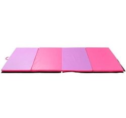 Polar Aurora 4'X10'X2 Thick Folding Gymnastics Exercise Mat Aerobics Stretching Yoga Mats Pink purple