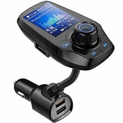 Bluetooth Fm Transmitter In-car Wireless Radio Adapter Kit W 1.8 Color Display Hands-free Call Aux In out Sd tf Card USB Charger QC3.0 For All Smartphones