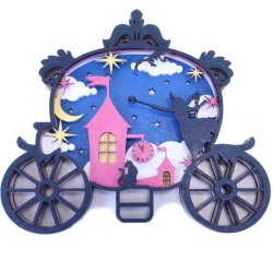 Arts And Crafts Wooden Multi Layered Paint Board Cinderella Carriage