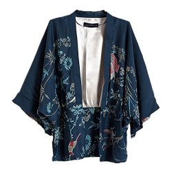 Japanese Style Women Kimono Casual Women Blouse Coat M