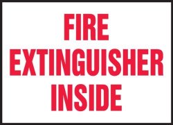 Accuform Signs LFXG440XVE Safety Label Legend "fire Extinguisher Inside" 3.5" Length X 5" Width X 0.006" Thickness Adhesive Dura-vinyl Red On White