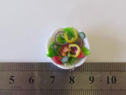 Miniature Dollhouse 1 12" Scale - Handmade Plate Of Green Salad