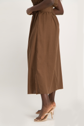 Palesa Linen Midi Skirt - Pinecone - M