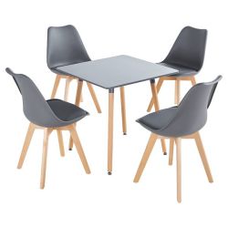 Dining Suite Set - Square Dining Table With Four Padded Chairs