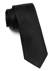 The Tie Bar 100% Woven Silk Black Grosgrain Solid 2 1 2 Inch Skinny Tie