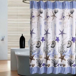 Bathroom Ocean Star Waterproof Polyester Thicker Shower Curtain
