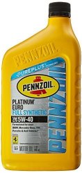 Pennzoil 550040834 Platinum Euro Sae 5W-40 Full Synthetic Motor Oil - 1 Quart