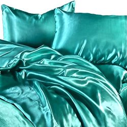 Elitehomeproducts Super Soft & Silky Satin Sheet Set Solid Deep Pocket ...