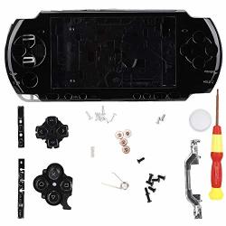 Lazmin Replacement Controller Skin Psp Protective Case Game Console Shell With Screwdriver For PSP3000 Console Black