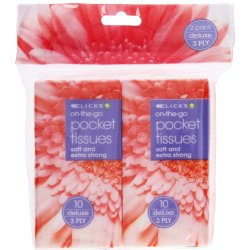 Clicks 3-PLY Pocket Tissues 2 Pack