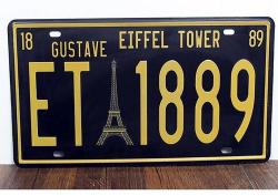 Decorative License Plate - Vintge Plate Signs Garage Poster "eiffel Tower 1889" Art Wall Decor
