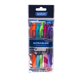 Marlin Ultraglide Neon Retractable Pen 5'S Asst 0.7MM In Polybag Pack Of 12