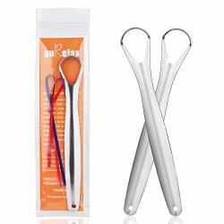Gurelax Tongue Scraper Cleaner Effective Tongue Cleaner 2 Pack Sterilizable Tongue Cleaner Scraper Oral Care Tongue Brush Cleaner With Carrying Reusable Lifetime Dental Tongue Scraping Cleaner