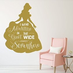 Disney Princesses Wall Decor- Belle - Beauty And The Beast Theme Party Decorations - I Want Adventure - For The Playroom Child Room Or Nursery