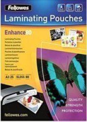 Fellowes Enhance Glossy Laminating Pouch A3 25 Pack