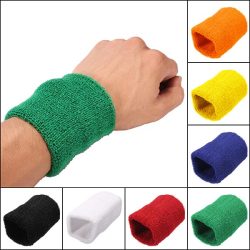 Unisex Sports Cotton Wrist Sweatbands Hand Wrap Tennis Badminton Band Free Shipping