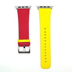 Apple Watch Band Genuine Leather Iwatch Strap For Apple Watch Series 2 Series 1 38MM - Hit Color Rose&yellow