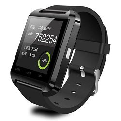 Wearable Smartwatch Bluetooth 3.0+EDR Cestore Touch Screen Wireless Wrist Watch Phone Mate Handsfree Call For Smartphone Outdoor Sports Pedometer Stopwatch-black