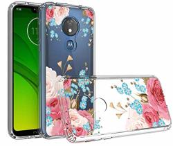Starhemei Moto G7 Power Case Us Version Antifouling Hard Acrylic Clear Back Shell & Soft Tpu Border Reinforced Bumper Drop Protection Case Cover For