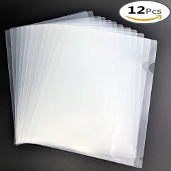 Tupalizy Clear Plastic File Document Folder Protector Organizer Transparent L-Type Paper Jacket Sleeves A4 Letter Size Copy Safe Project Pockets A4 16PCS 