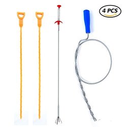 Bsl 4 Pack Drain Snake Hair Clog Remover Hair Catcher Drain Auger Cleaning Tool For Bathroom Tub Sink Toilet Sewer Kitchen R800 00 Car Parts