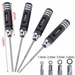 Hobbypark 4PCS Hex Screwdriver Set Hex Drivers Hobby Repair Tools Kit For Rc Car Drone Helicopter Boat 1.5MM 2.0MM 2.5MM 3.0MM