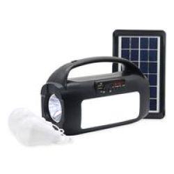 EVERLOTUS 3W Solar Lighting System With Site Lamp And Torch Black