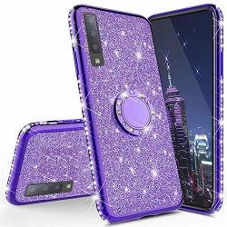 Mrsterus Samsung Galaxy A7 2018 Case Samsung Galaxy A7 2018 Case For Girl Women Bling Phone Case With Ring Kickstand Protective Phone Case For