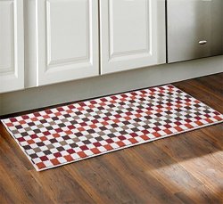 Easychan 2 Piece Carpet Rubber Backing Non-Slip Kitchen Mat Doormat Area Rugs 1 