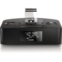 Philips AJ7260D Dual Alarm Clock Radio Dock in Black