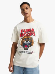Puma Men&apos S Hoops Ecru T-Shirt