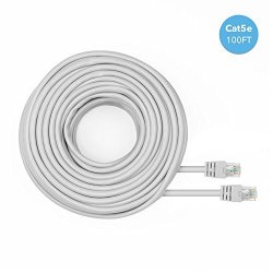 Amcrest CAT5E Cable 100FT Ethernet Cable Internet High Speed Network Cable For Poe Security Cameras Smart Tv PS4 Xbox One Router Laptop Computer Home