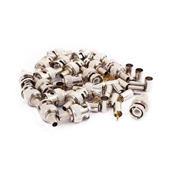 Uxcell Lot 20 Pcs Crimp On Bnc Male RG59 Coax Coaxial Connector Adapter For Cctv Camera