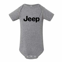 Jeep Baby Triblend Text Cotton One-piece Romper For Newborn Grey 18 Months