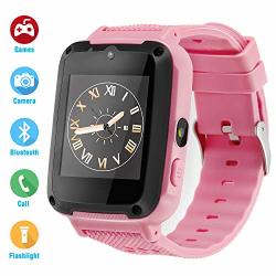 Kids Phone Smartwatch Child Games 1.54 Inch Touch Screen Two-way Call HD Camera Bluetooth Pink