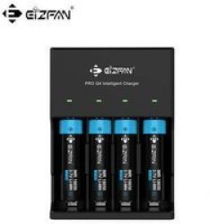 2X Efan Q4 4 Bay Intelligent 3.6V Battery LED Charger Black